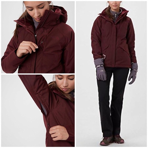 The North Face Women's Inlux Insulated Jacket Sz S In Deep Garnet Red Heather - Picture 3 of 12